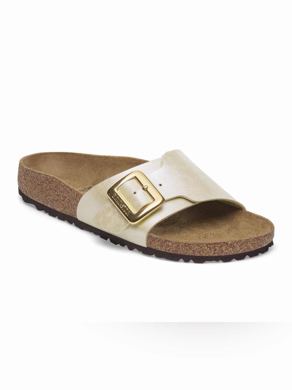 New Birkenstock Catalina Luxe Buckle pearl white size 38 (7-7.5)